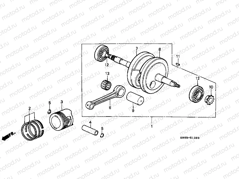 E-12 CRANKSHAFT / PISTON