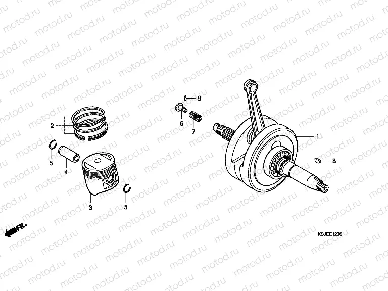 E-12 CRANKSHAFT / PISTON (CRF80F)