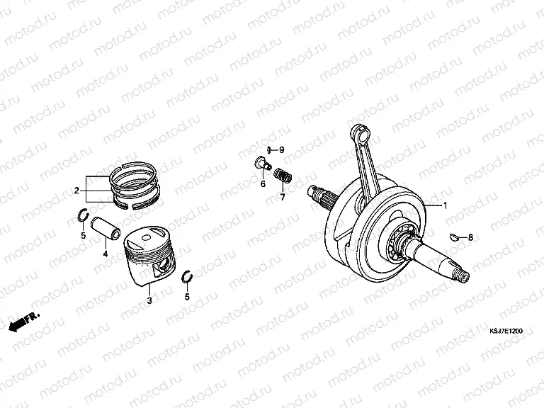 E-12 CRANKSHAFT / PISTON (CRF80F)