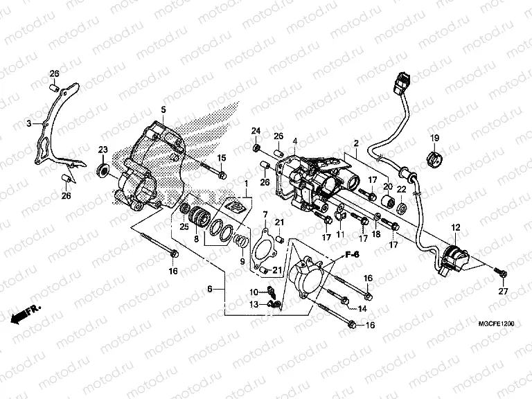 E-12 LEFT REAR CRANKCASE COVER