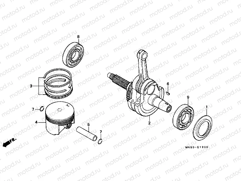 E-12 PISTON / CRANKSHAFT