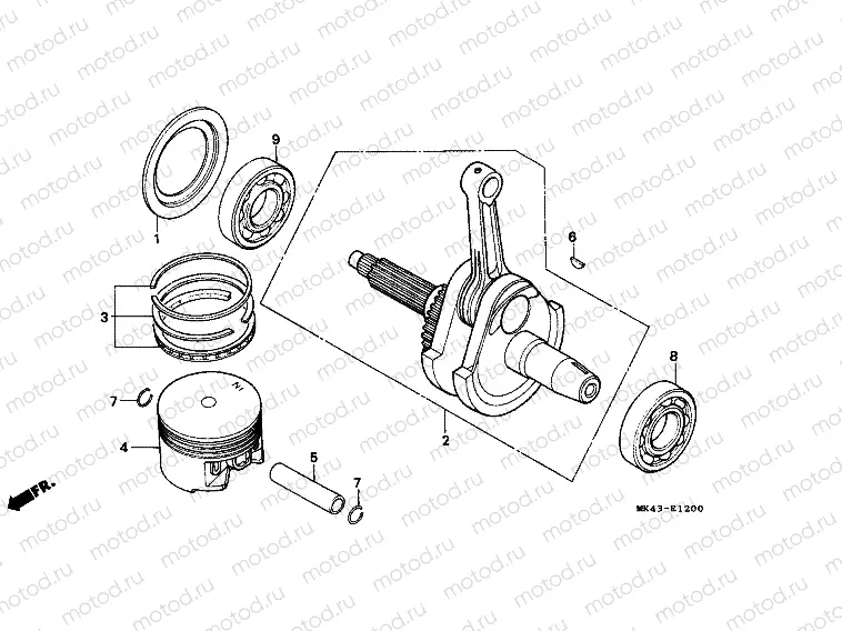 E-12 PISTON / CRANKSHAFT