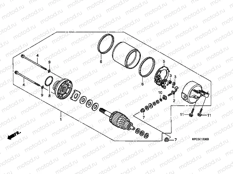 E-12 STARTER ENGINE (XL125V1 / 2/3/4/5/6)