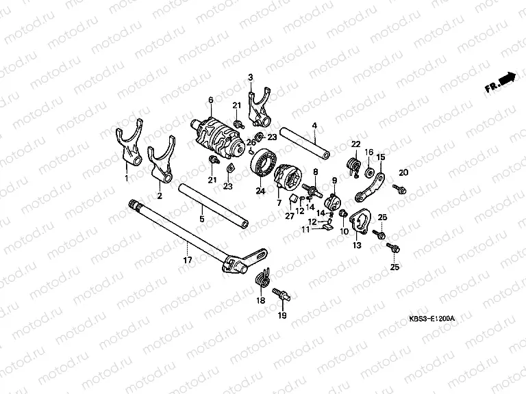 E-12 TRANSMISSION DRUM / CLUTCH FORK