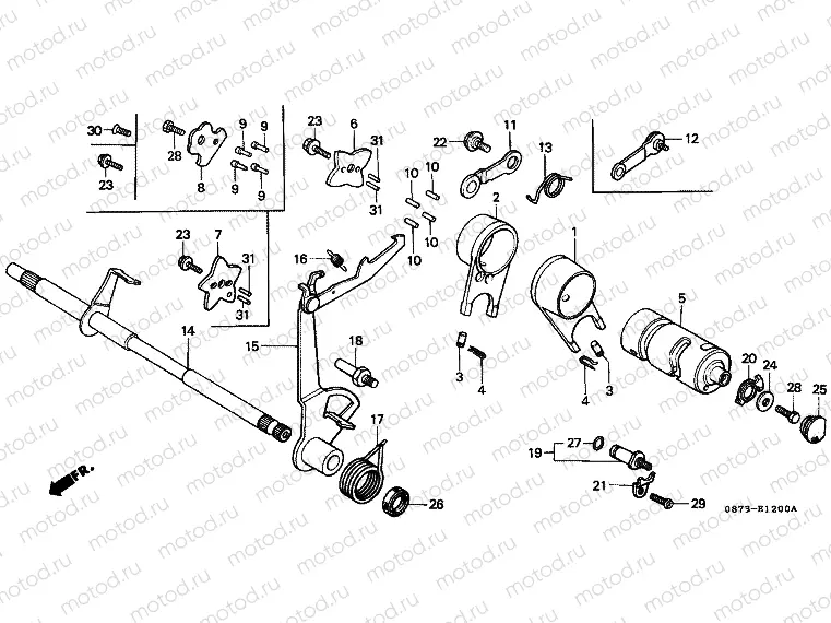 E-12 TRANSMISSION DRUM / CLUTCH FORK