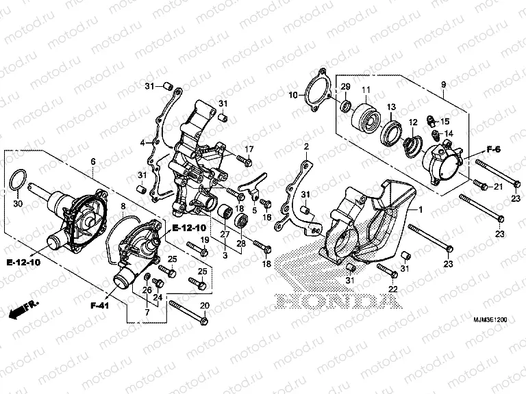 E-12 WATER PUMP / CLUTCH CYLINDER