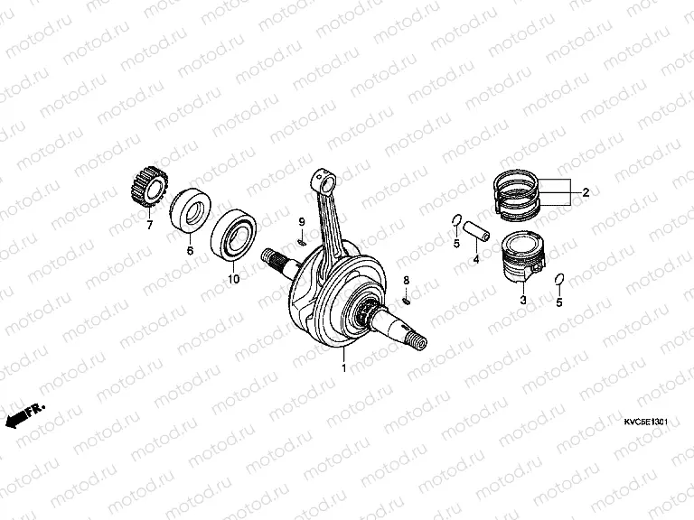 E-13-1 CRANKSHAFT / PISTON (GLH125SH)