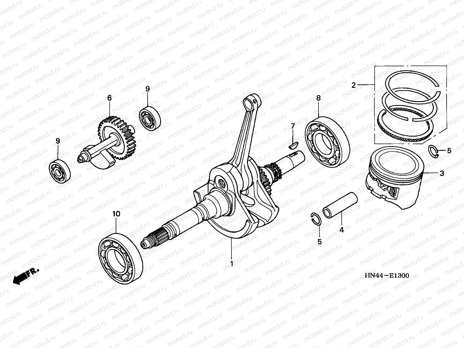 E-13 CRANK SHAFT/PISTON