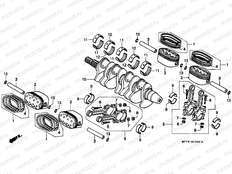 E-13 CRANKSHAFT / PISTON