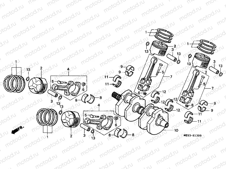 E-13 CRANKSHAFT / PISTON