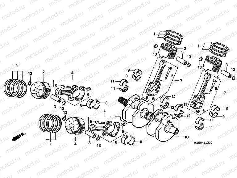 E-13 CRANKSHAFT / PISTON