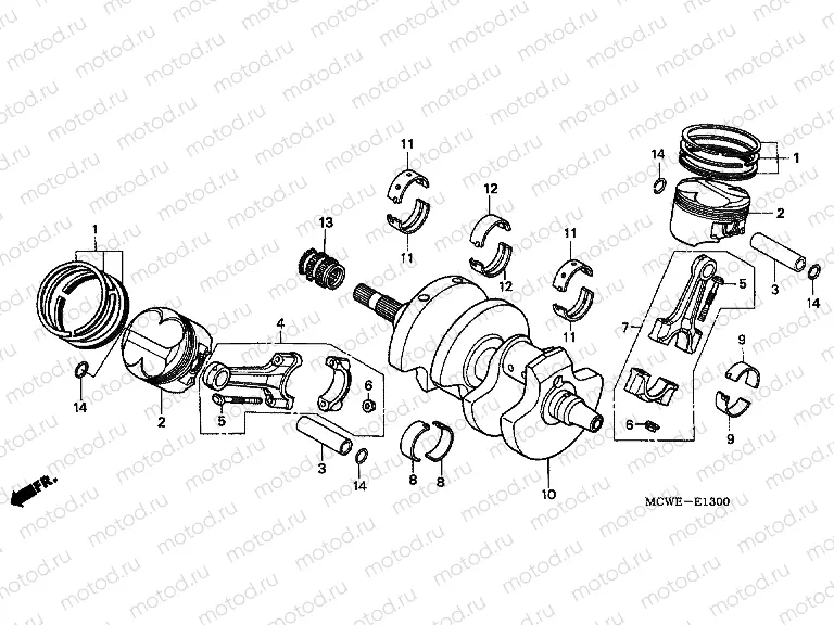 E-13 CRANKSHAFT / PISTON