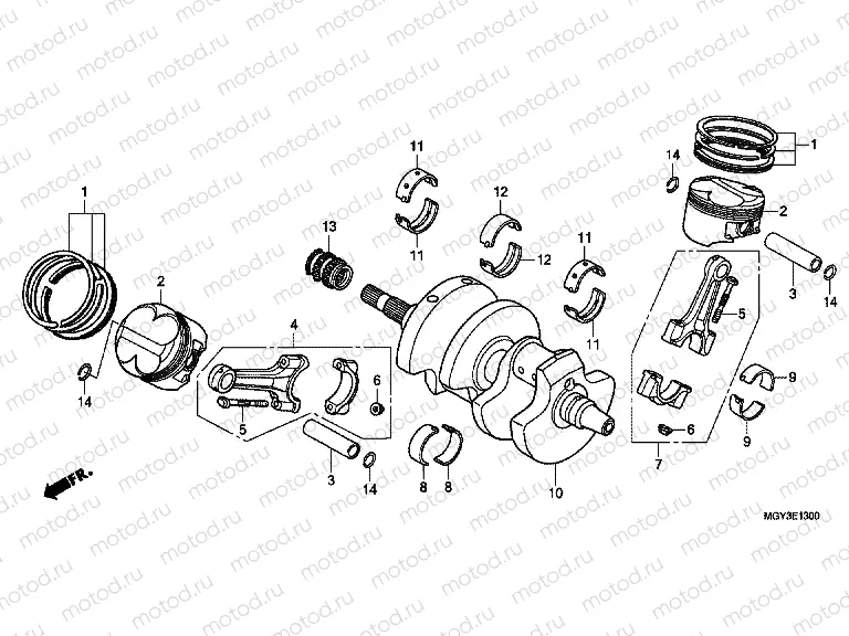 E-13 CRANKSHAFT / PISTON