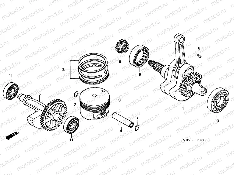 E-13 CRANKSHAFT / PISTON