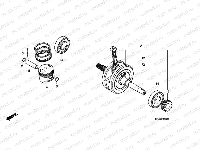E-13 CRANKSHAFT / PISTON