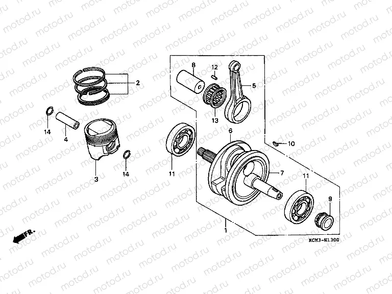 E-13 CRANKSHAFT / PISTON