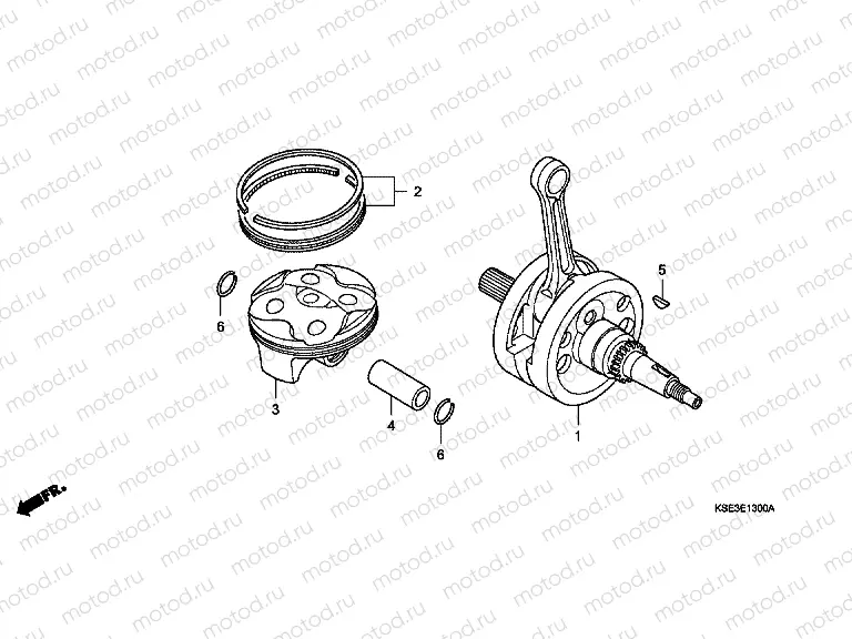 E-13 CRANKSHAFT / PISTON