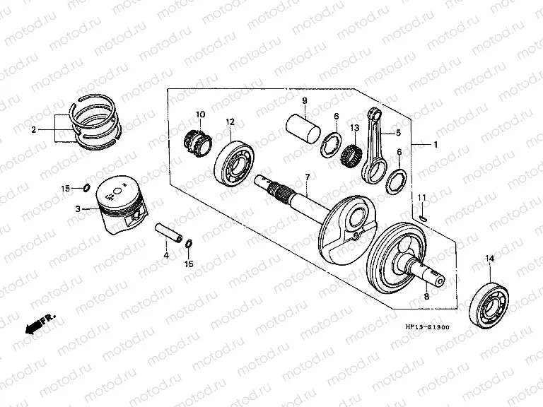 E-13 CRANKSHAFT / PISTON