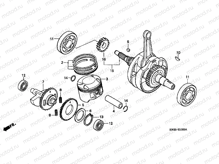 E-13 CRANKSHAFT / PISTON