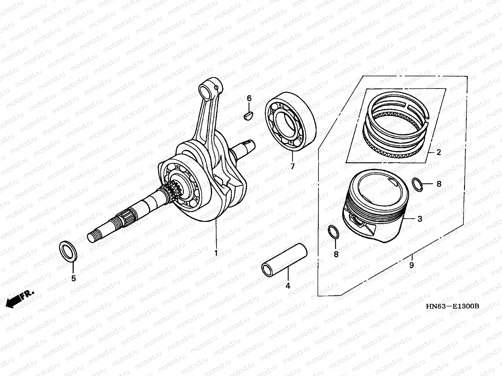 E-13 CRANKSHAFT / PISTON