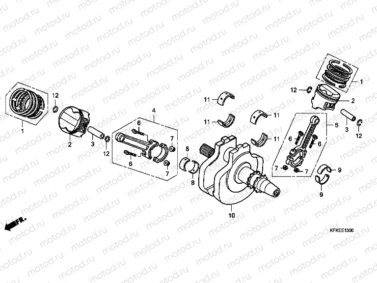 E-13 CRANKSHAFT / PISTON