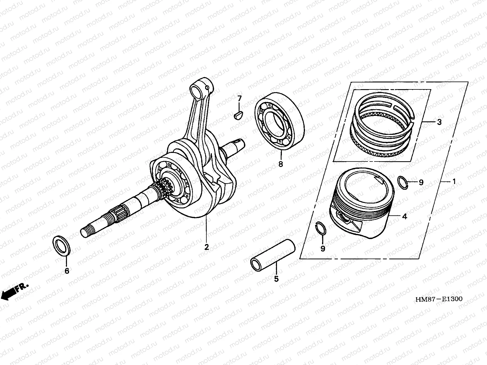 E-13 CRANKSHAFT/PISTON
