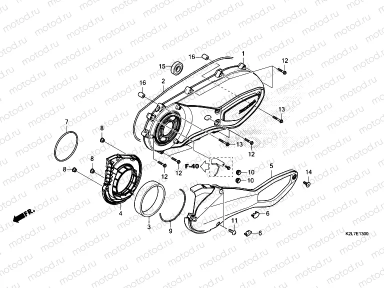 E-13 LEFT CRANKCASE COVER