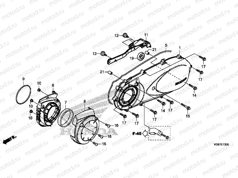 E-13 LEFT CRANKCASE COVER