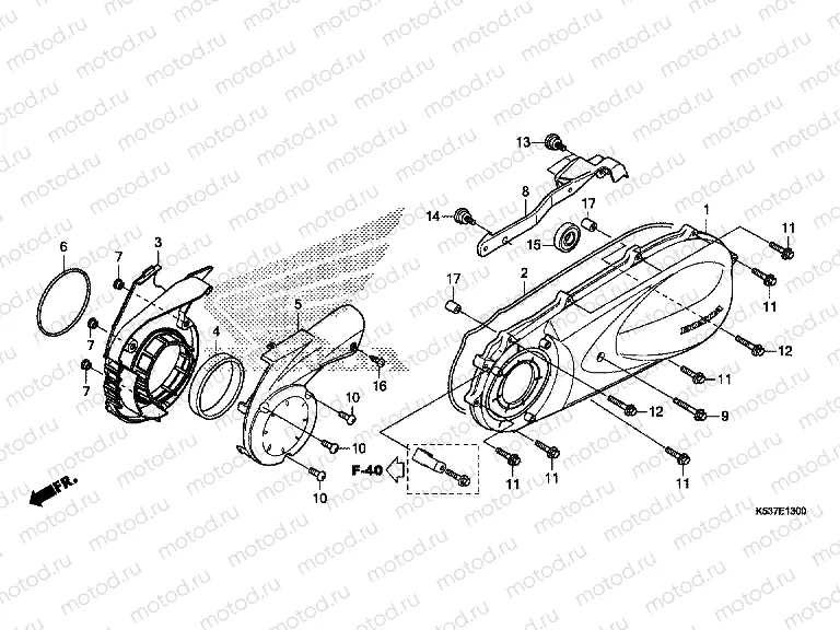 E-13 LEFT CRANKCASE COVER