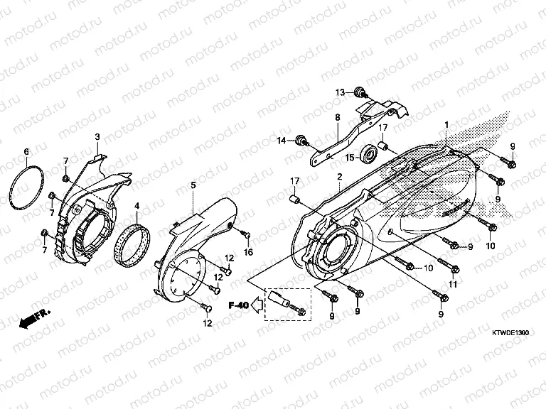 E-13 LEFT CRANKSHAFT COVER