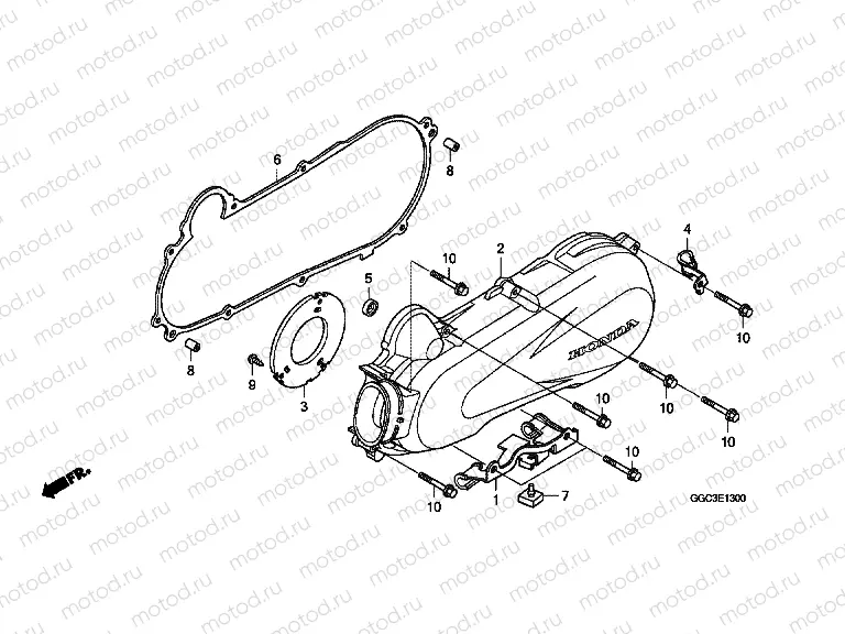 E-13 LEFT CRANKSHAFT COVER