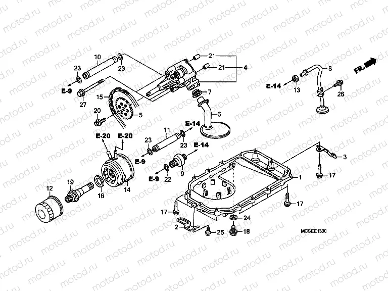 E-13 OIL PUMP / OIL TANK