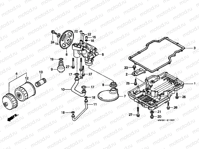 E-13 OIL TANK / OIL PUMP