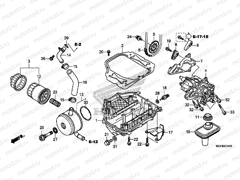 E-14-1 OIL PUMP (VFR1200XD / XDA / XDL / XDS)