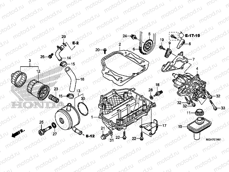 E-14-1 OIL PUMP (VFR1200XD / XDA / XDL / XDS)