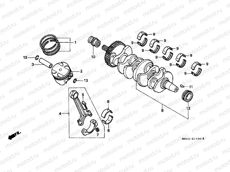 E-14 CRANKSHAFT / PISTON (1)