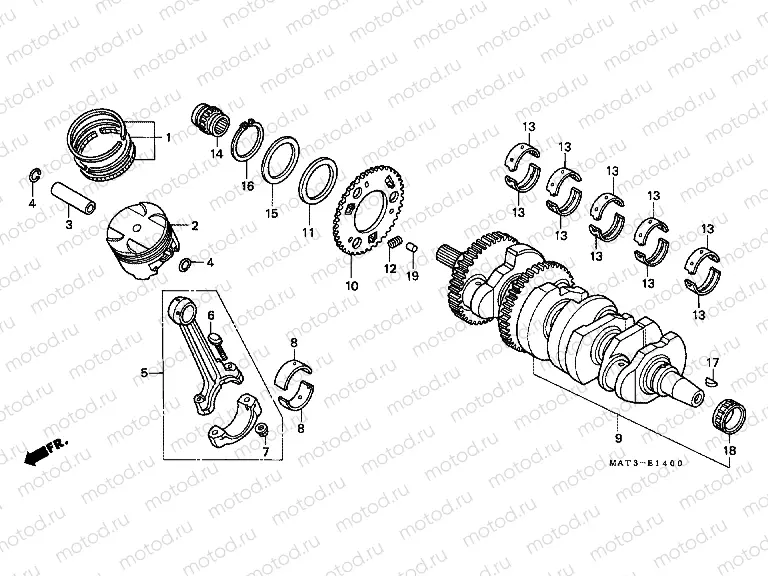 E-14 CRANKSHAFT / PISTON
