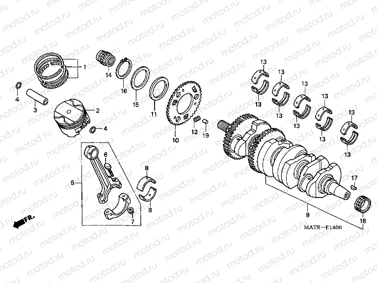 E-14 CRANKSHAFT / PISTON