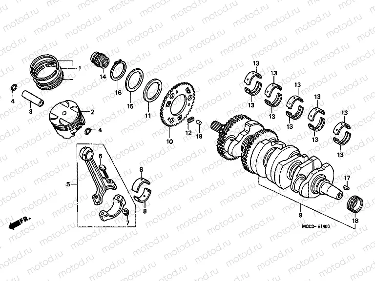 E-14 CRANKSHAFT / PISTON