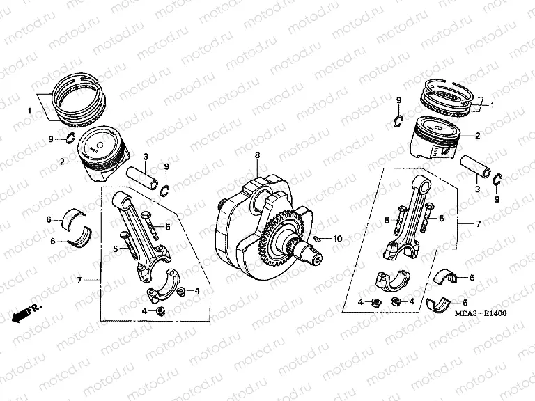 E-14 CRANKSHAFT / PISTON