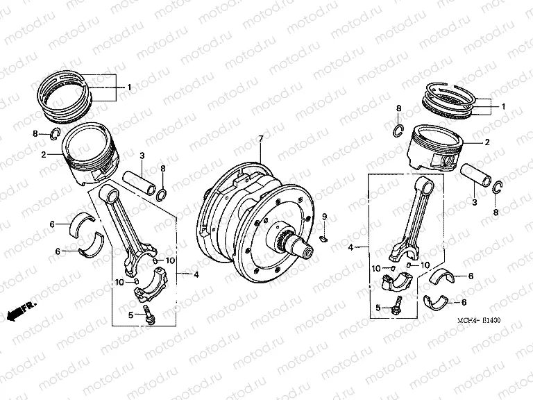 E-14 CRANKSHAFT / PISTON
