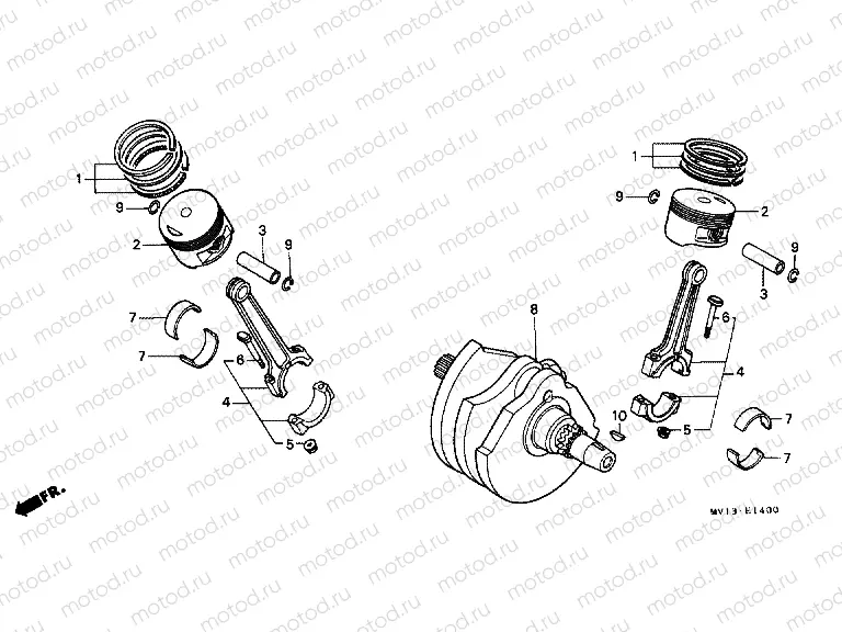 E-14 CRANKSHAFT / PISTON