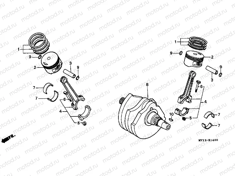E-14 CRANKSHAFT / PISTON