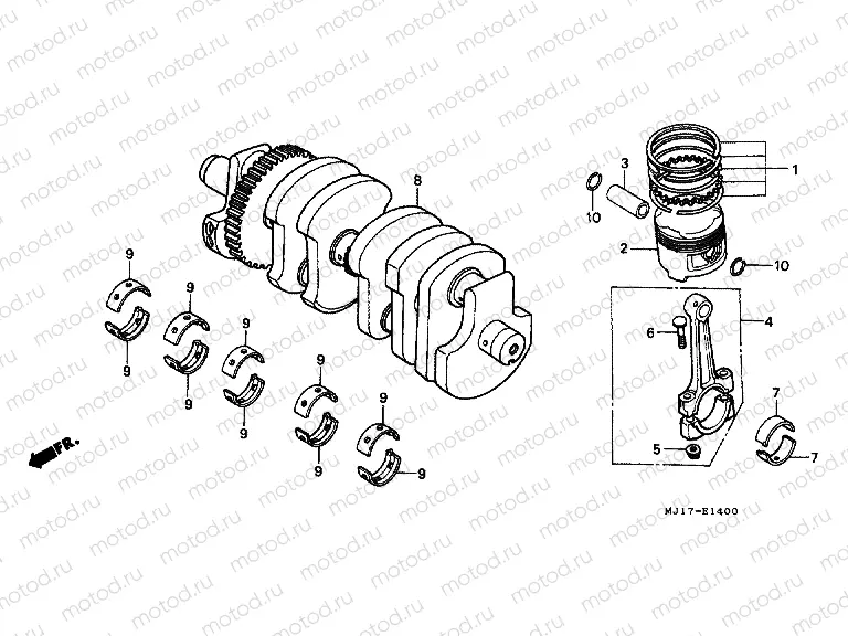 E-14 CRANKSHAFT / PISTON