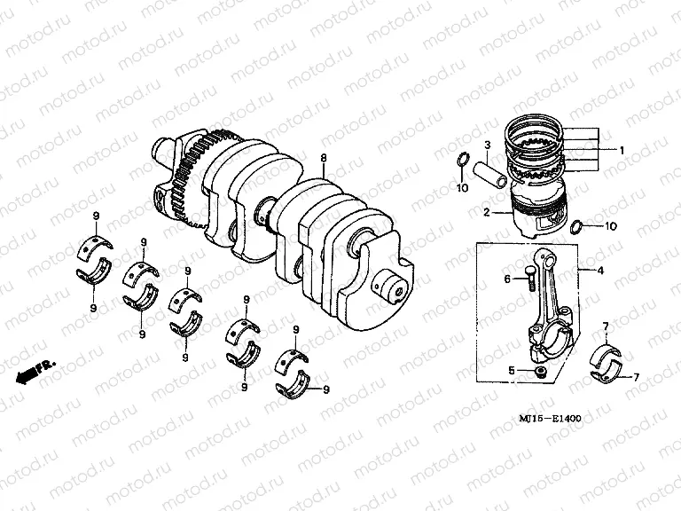 E-14 CRANKSHAFT / PISTON