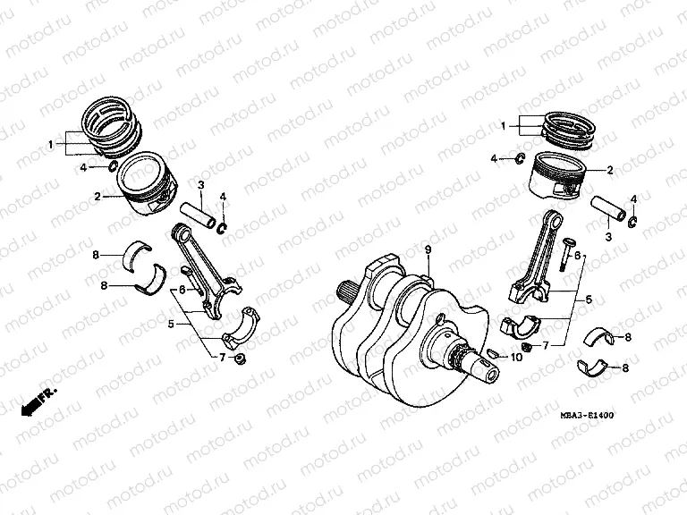 E-14 CRANKSHAFT / PISTON