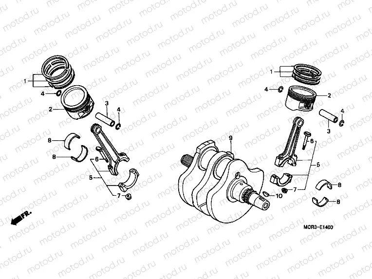 E-14 CRANKSHAFT / PISTON
