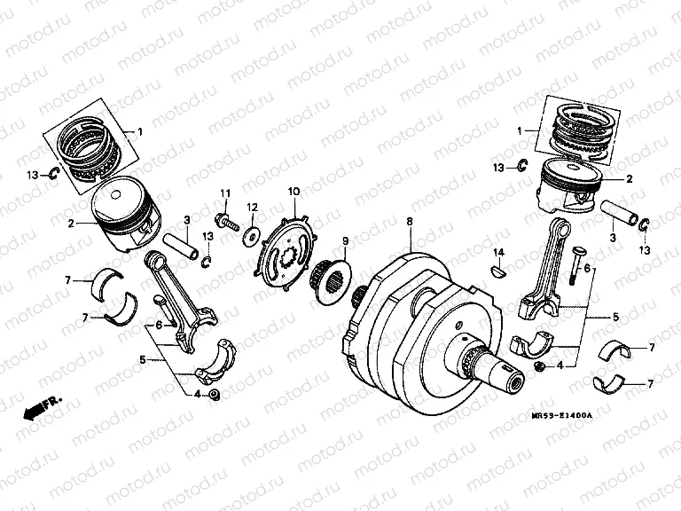 E-14 CRANKSHAFT / PISTON