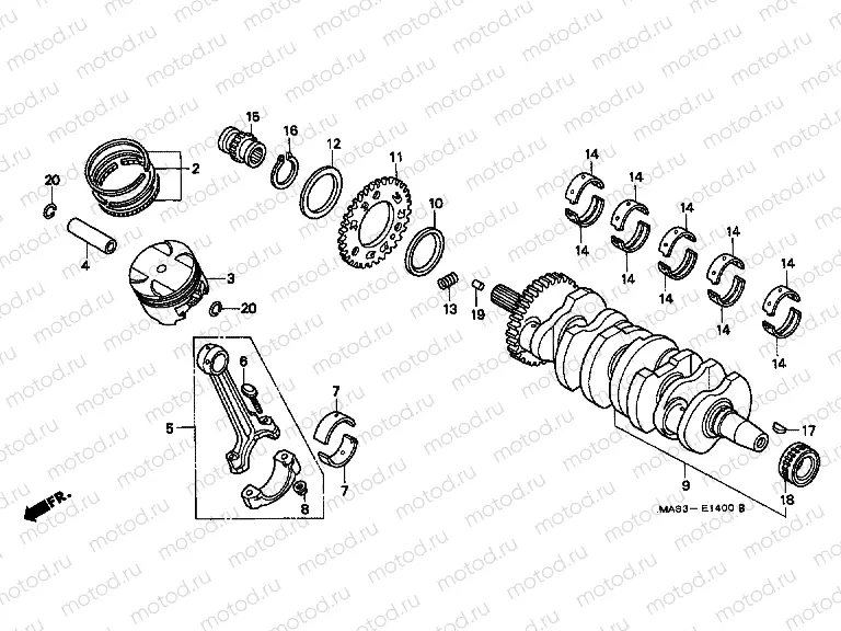 E-14 CRANKSHAFT / PISTON