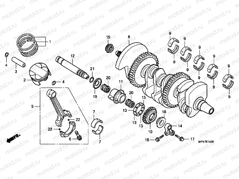 E-14 CRANKSHAFT / PISTON